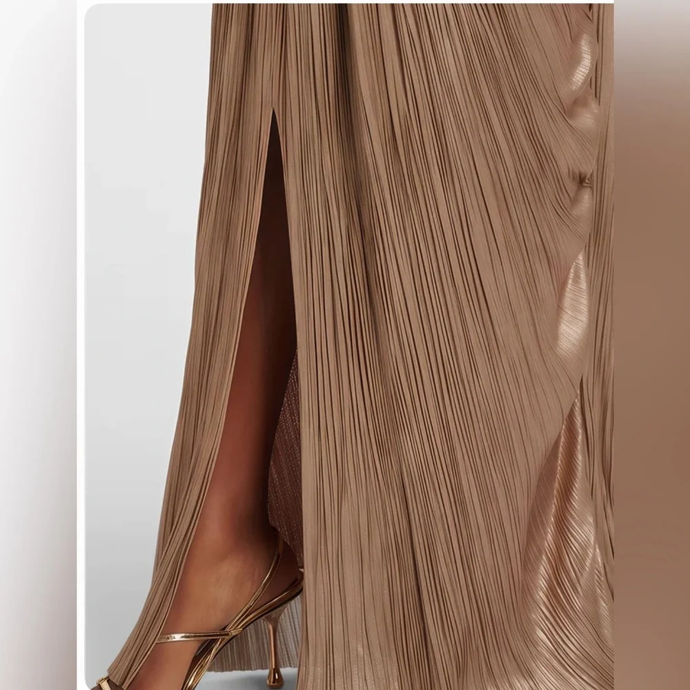Elegant Tan Maxi Dress - Picture 9 of 9